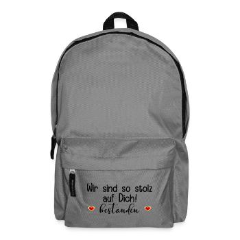 STOLZ ABSCHLUSS BESTANDEN SPRÜCHE - Rucksack - Mittelgrau - Vorne