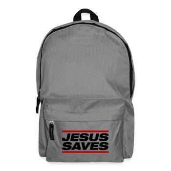 Jesus saves - Backpack - elephant grey - Front