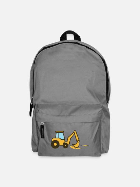 Cartoon excavator in the sand - Backpack - elephant grey