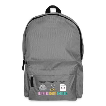 Rien ne vaut la lecture de Livre, pierre, papier, ciseaux, mignon. - Sac à dos - gris éléphant - Devant