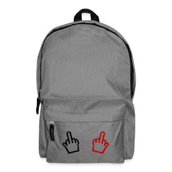 Pixel Mittelfinger - Rucksack - Mittelgrau - Vorne