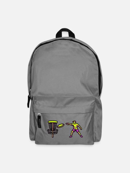Discgolf Spieler Wurf Grafik - Rucksack - Mittelgrau