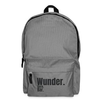 Wunder. Gern. Bar. – Humorvolles Typografie Design - Rucksack - Mittelgrau - Vorne