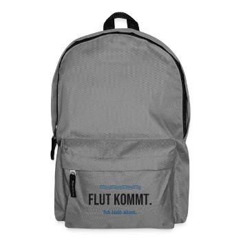 Flut kommt. Ich bleib sitzen. – Nordsee Spruch - Rucksack - Mittelgrau - Vorne