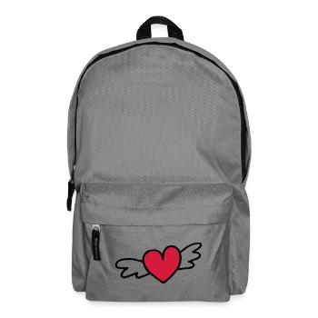 flying heart love gift - Backpack - elephant grey - Front
