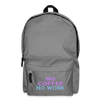 No Coffee No Work – Retro Gaming Pixel Art T-Shirt - Backpack - elephant grey - Front