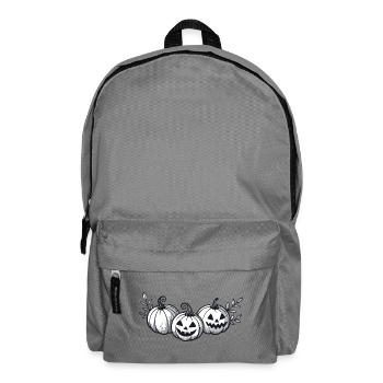 Trio of Gray Halloween Pumpkins - Backpack - elephant grey - Front