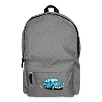 Blue Cartoon Carriage Retro Charm - Backpack - elephant grey - Front