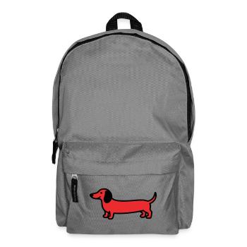 Hunting Dog Dachshund Profile Vector - Backpack - elephant grey - Front