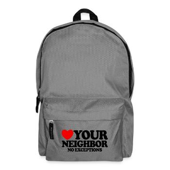 Liebe deinen Nächsten – ohne Ausnahme. Christliche - Rucksack - Mittelgrau - Vorne