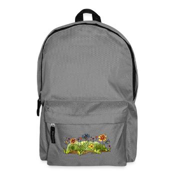 Blumen - Rucksack - Mittelgrau - Vorne