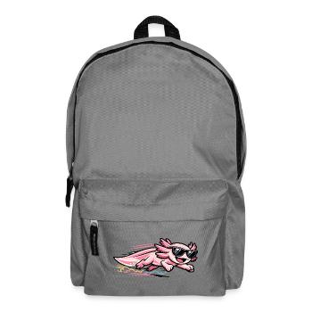 Pinkes Axolotl mit Sonnenbrille - Rucksack - Mittelgrau - Vorne