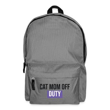 Cat Mom Off Duty - Katzen Geschenk - Rucksack - Mittelgrau - Vorne