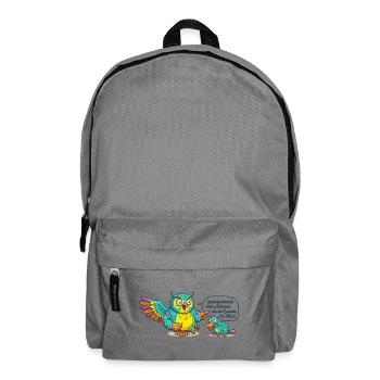 Bunte Eulenfreundschaft Szene - Rucksack - Mittelgrau - Vorne