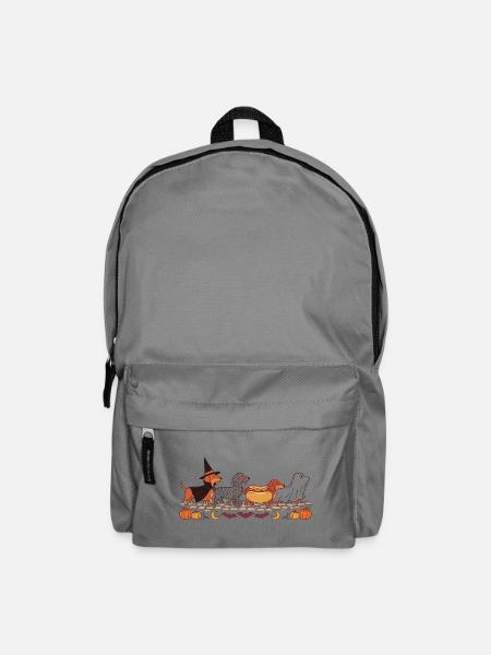 Halloween-Dackel - Rucksack - Mittelgrau