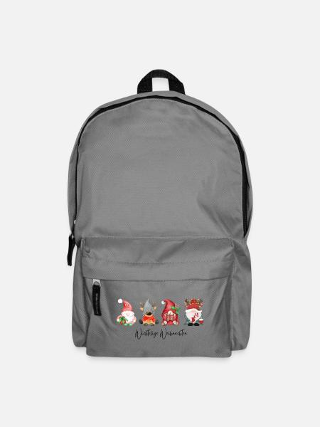 Vier Festliche Weihnachtswichtel - Rucksack - Mittelgrau