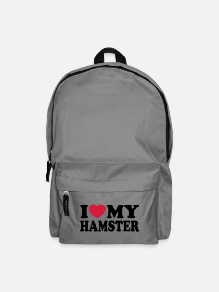 I love my hamster - Ich liebe mein Hamster - Rucksack - Mittelgrau