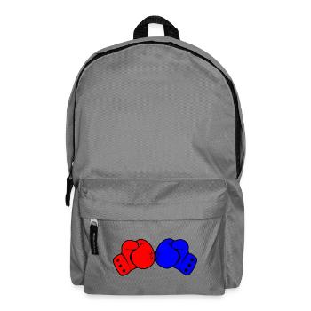 Deux gants de boxe rouge et bleu - Sac à dos - gris éléphant - Devant
