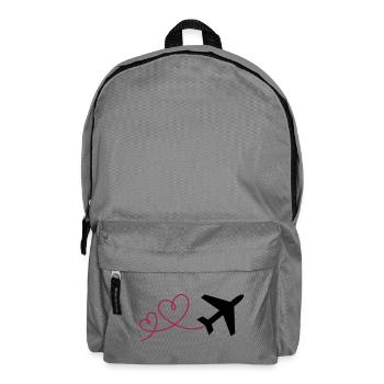 Avion à 2 cœurs - Sac à dos - gris éléphant - Devant