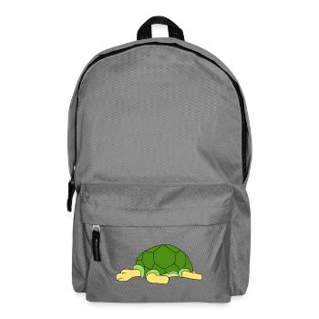 Cute Lazy Turtle Sleeping Funny Reptile Pet Owner - Backpack - elephant grey - Front
