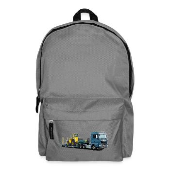 Low-loader with excavator - Backpack - elephant grey - Front