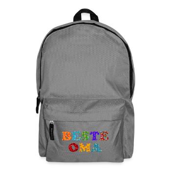 Beste Oma - auf der ganzen Welt - Danke Geschenk - Rucksack - Mittelgrau - Vorne