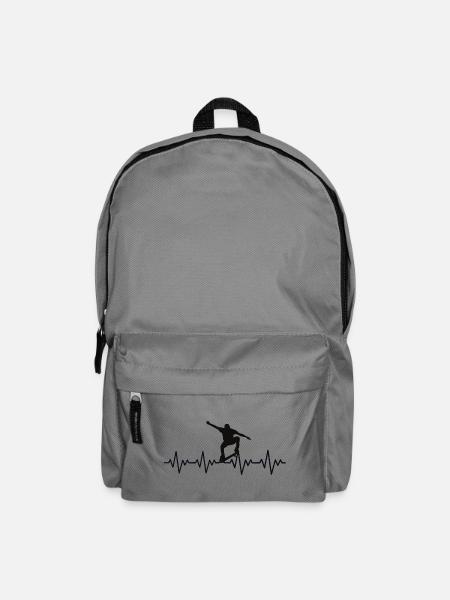 Skateboarder EKG Herzschlag - Rucksack - Mittelgrau