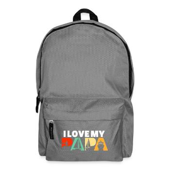 I Love My Papa Boating Fishing Sailing Retro Gift - Backpack - elephant grey - Front