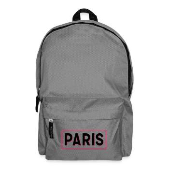 Pariser Stadtschild – Pariser Schwarz-Pink-Schild - Rucksack - Mittelgrau - Vorne