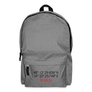 Wien Koordinaten Design – Stadt GPS Typografie - Rucksack - Mittelgrau - Vorne