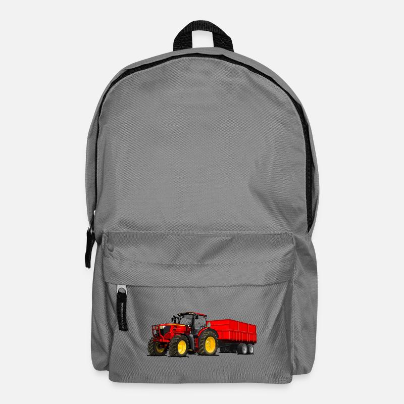 Traktor mit Anhänger - Rucksack - Mittelgrau