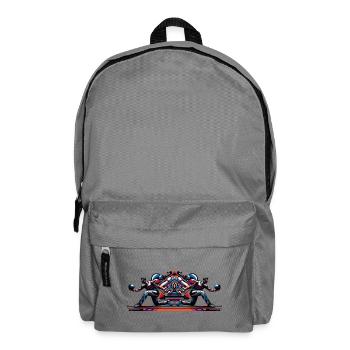 Dynamische, farbenfrohe Bowler in Aktion - Rucksack - Mittelgrau - Vorne