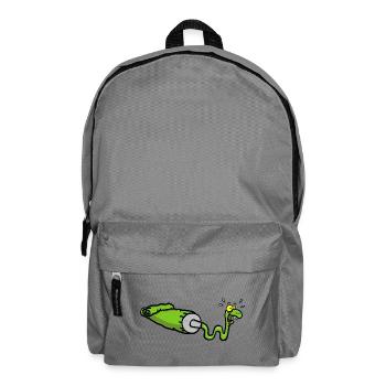 Green snake and gouache tube - Backpack - elephant grey - Front