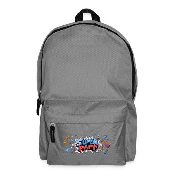 Superpapa Panorama Tasse Vati Papa Vatertag - Rucksack - Mittelgrau - Vorne