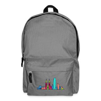 Basel City Skyline Roche Tower Modern Art - Backpack - elephant grey - Front