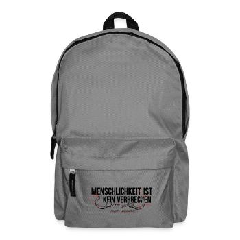 Menschlichkeit Ist Kein Verbrechen Spruch - Rucksack - Mittelgrau - Vorne