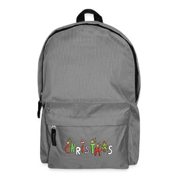 Christmas Font - Gift - Comic - Cartoon - Backpack - elephant grey - Front