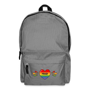 Rainbow LGBT Proud Heart - Backpack - elephant grey - Front