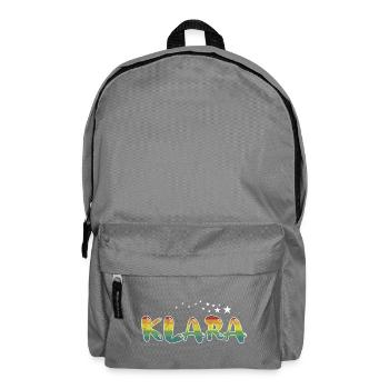 Prénom Klara nom de jeune fille Nom cadeau coloré - Sac à dos - gris éléphant - Devant