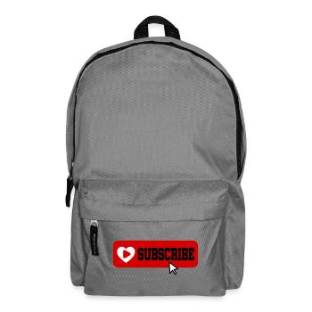Fabelhaftes Symbol für die Schaltfläche "Abonnieren" des YouTube-Kanals - Rucksack - Mittelgrau - Vorne