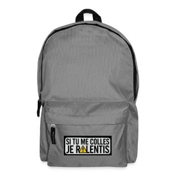 Si Tu Me Colles Je Ralentis (triangle jaune) - Sac à dos - gris éléphant - Devant