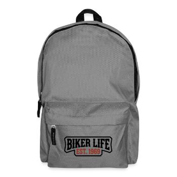 Biker Life lettering logo - Backpack - elephant grey - Front