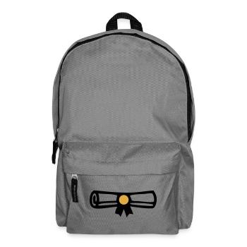 Abschluss Zeugnis Rolle Icon - Rucksack - Mittelgrau - Vorne