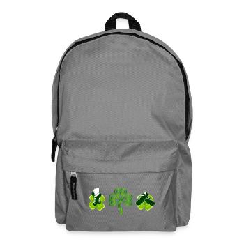 Irische Tanzschuhe, Klee und grünes Kleeblatt - Rucksack - Mittelgrau - Vorne