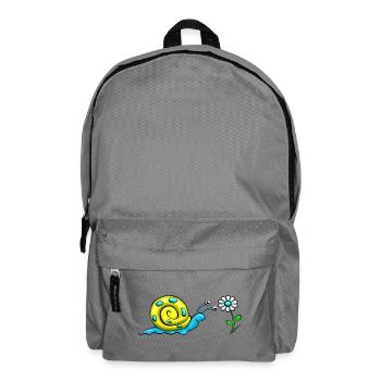 Snail with flower - Backpack - elephant grey - Front