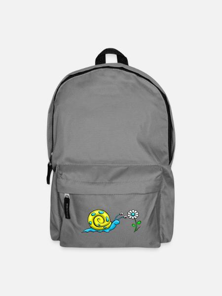 Schnecke mit Blume - Rucksack - Mittelgrau