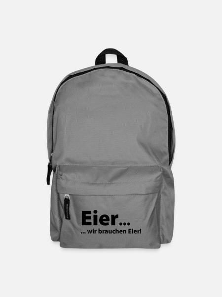 Eier, wir brauchen Eier - Rucksack - Mittelgrau