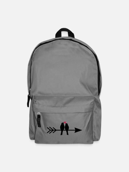 Vogel Vögel Herz Paar auf Pfeil Geschenk Liebe - Rucksack - Mittelgrau