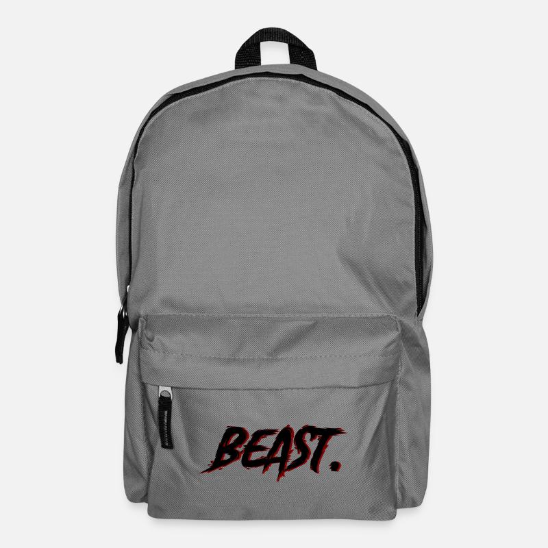 Beast Brushstroke Rot auf Schwarz - Rucksack - Mittelgrau