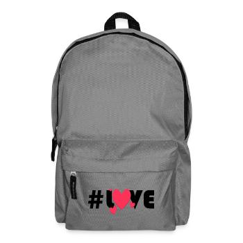 Red Hearts on Black Background - Backpack - elephant grey - Front